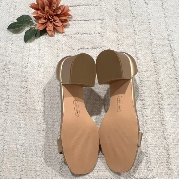 COMFORTVIEW The Orly Sandal Gold Strappy Sandals Low Heel- Size 10W - Picture 11 of 11